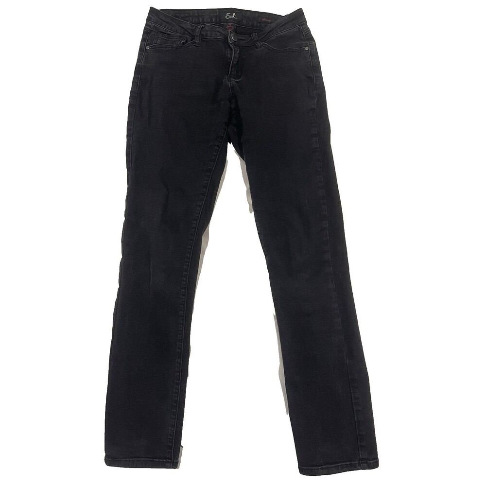 Earl Jeans Women’s 6 Black Skinny Stretch Denim Pants Straight Leg Mid Rise